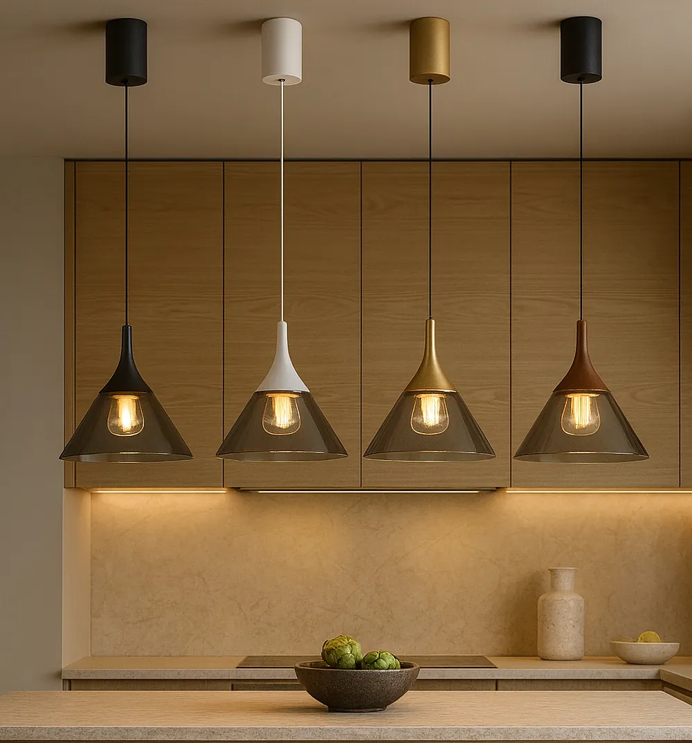 A kitchen lit at 3000K, bright and neutral white